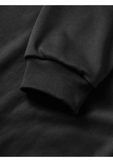 Üç İplik Kapşonlu 10 Kasıma Özel Sweatshirt - Siyah Siyah