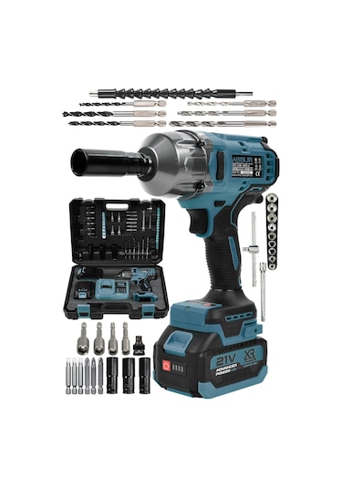 Assur ASR111 21V 2.0Ah 800 Nm Şarjlı Somun Sıkma Bijon Sökme Mavi