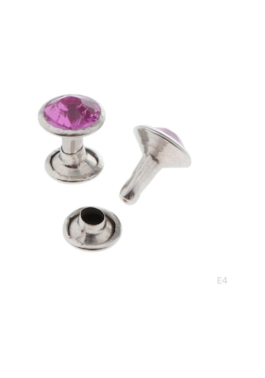 Mor 50 Adet Dekoratif Perçinler 7mm Kristal Rhinestone Çiviler Mobilya İçin Gotik Punk,