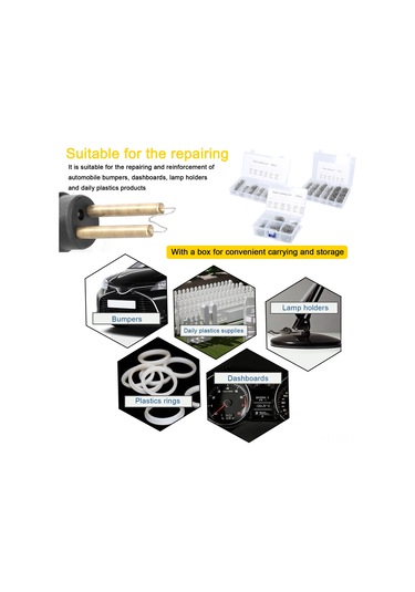 Ranyeek Araba Tamponu Tamiri İçin Tungsten Çelik Kaynak Çivi Seti - 6 Farklı Boyut, 3000 Adet, Dayanıklı Ve Korozyona Dayanıklı, Plastik Onarım Aleti