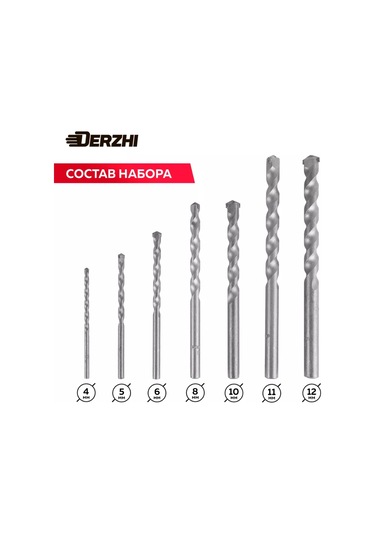 Derzhı Beton İçin Hss Matkap Uçları Seti 4-12 Mm, 7 Parça 196493290