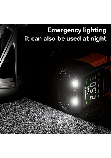 Xuweiwei Taşınabilir Dijital Hava Kompresörü Led Ekranlı Kablolu Kablosuz Çift Amaçlı Şişiriciler Araba Motosiklet Bisiklet Spor Topu