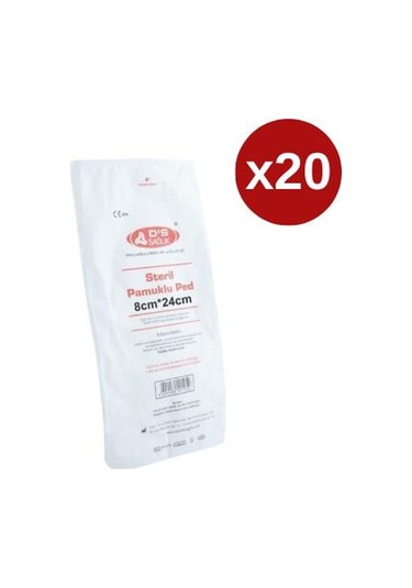 Ds Sağlık Steril Pamuklu Ped 8 x 24 CM 20 Adet