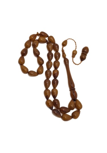 Han Ticarethane Kahverengi Gözyaşı Model Toz Kehribar Tesbih