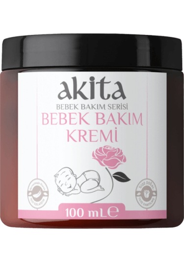 Akita % 100 Doğal Bebek Bakım Kremi Gül 100 Ml