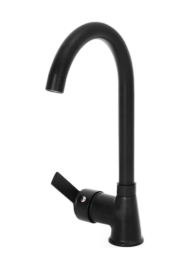Mat Siyah Delta Mutfak Lavabo Bataryası Aç Kapa Sıcak Soğuk Su Girişli Musluk Siyah