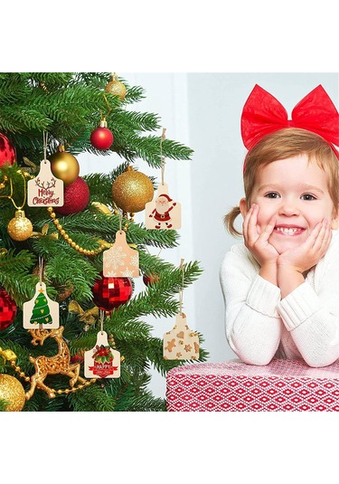 120 Adet Kendin Yap El Sanatları Noel Partisi Dekoru İçin Tamamlanmamış İnek Kulak Etiketleri