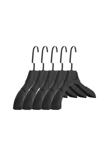 Bayan Ceket Gömlek Askısı Siyah Soft Renk 10 Adet 38 Cm Genişlik Siyah