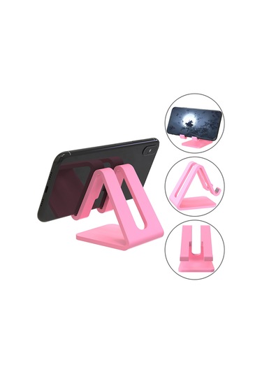 Suofeng Plastik Pembe Masaüstü Telefon/tablet Tutucu - Anti Kayma Silikon, Şarj Delikli, Kolay Kolluklu, Ev Ve Ofis Kullanıma Uygun