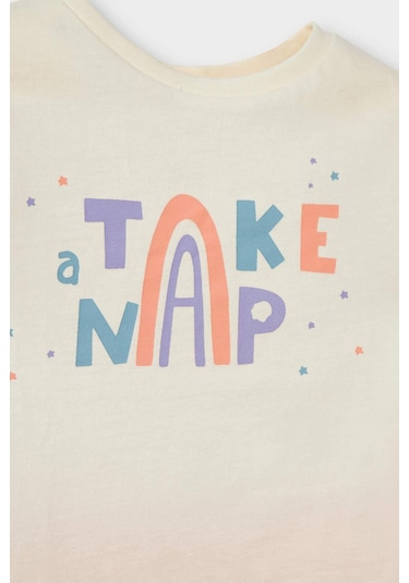 DeFacto Kız Bebek 4'lü Pijama Takımı Yıldız Desenli Kısa Kollu Penye Üst Beli Lastikli Şort -  E1555A525HSOG189