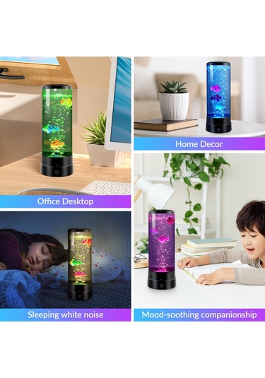 Led Baloncuk Balığı Lambası Çocuklar İçin Hediye, Masa Lambası 1 Çok Renkli