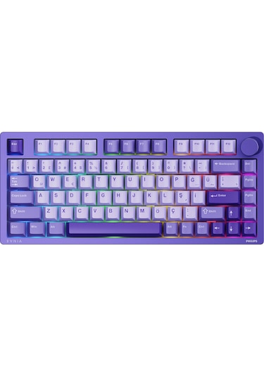 Philips EVNIA SPK8618 Mekanik RGB 81 Tuş USB Bluetooth 2.4 G Kablosuz Oyuncu Klavyesi