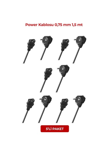 S-lınk Sl-p175, Power Kablosu 0,75mm 1,5mt 5li Paket
