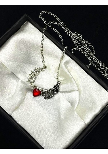 Dükkan Design Kırmızı Taşlı Lucifer Kolye Çok renkli