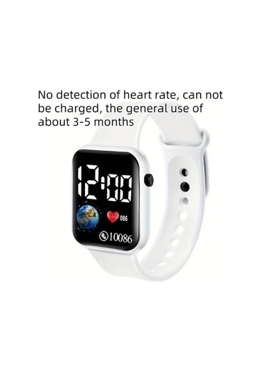 Trendooze Gaojunshop01 Pembe Dijital Led Ekranlı Kalp Dünyaya Sahip Dayanıklı Silikon Kordonlu Kol Saati Pembe Pembe