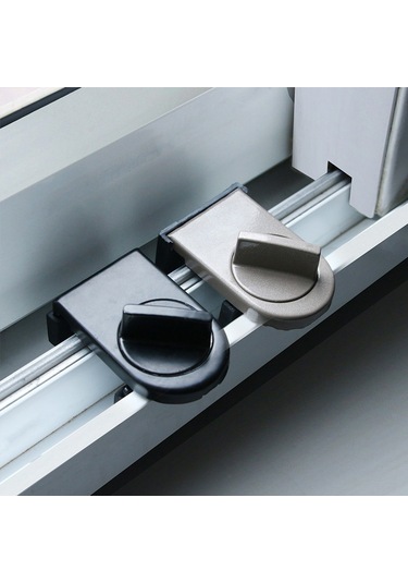 Ikkb Yeni Çocuk Alüminyum Alaşımlı Kapı Ve Pencereler Sürgülü Sürgülü Kapı Ve Pencereler Emniyet Kilidi Siyah