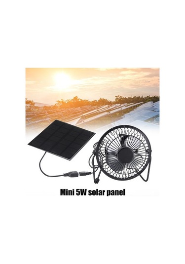 5 W 4 Inç Mini Güneş Paneli Powered Ventilatör Fan Taşınabilir Sera Güneş Egzoz Fanı Ofis Açık Köpek Tavuk Evi Hayranları Ccksv8 Siyah