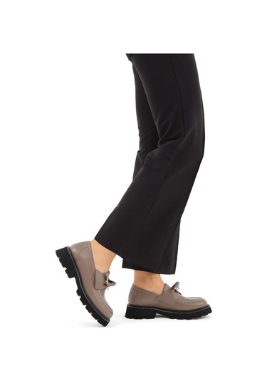 Tamer Tanca Kadın Hakiki Deri Vizon Loafer Ayakkabı 33 1004 Bn Ayk Sk22/23 Vızon Vizon