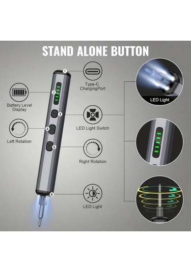 Motion003 Mini Elektrikli Tornavida Seti 5 Tork Ayarli Led S2 Matkap Uclari Laptop Tamir Takimi 1 Takim 68 1