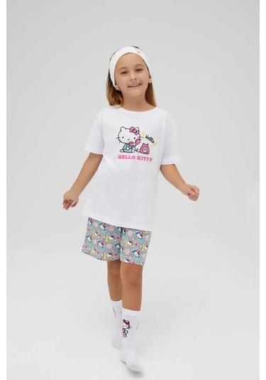 Hello Kitty Kız Çocuk Kısa Kollu Pijama Takımı Renklı