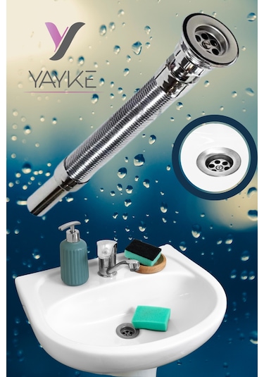 Yayke Körüklü Lavabo Sifonu Lavabo Gider Borusu Krom
