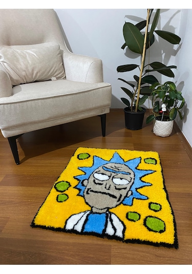 Kirbi Rick And Morty Süs Halı Çok Renkli