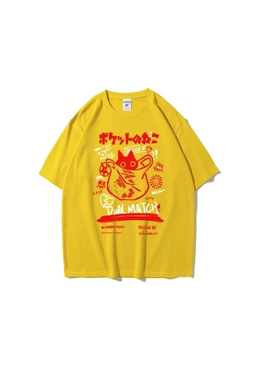 Teekossc 2024 Yaz Kedi Baskılı Harajuku Kawaii Erkek Kadın T-shirt Y2k Streetwearwhıte WHITE