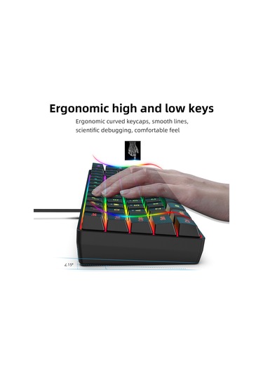 Wezone Oyun Klavye Ve Fare Seti - 61 Tuşlu Ultra Kompakt, Rgb Işık Efektleri, 7200 Dpı Ayarlı, Makro Programlama, Ergonomik Tasarım Diğer