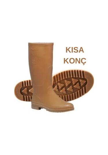 Kocamanlar Palalı Krep Kauçuk Kaymaz Soğuk Su Geçirmez İş Ve Av Botu Çizmesi Turuncu