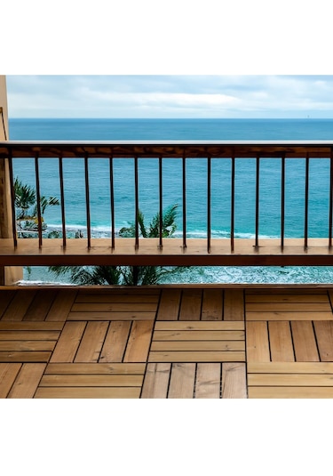 Pafu Sunsoe Fin Çamı Balkon Bahçe Ahşap Yer Döşemesi Karo Deck 30x30 Cm - 1 Adet 0,09m2