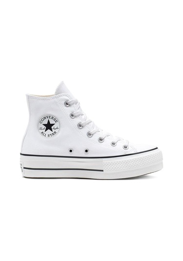 Converse Chuck Taylor All Star Platform Canvas Beyaz Sneaker 560846c-102 Siyah