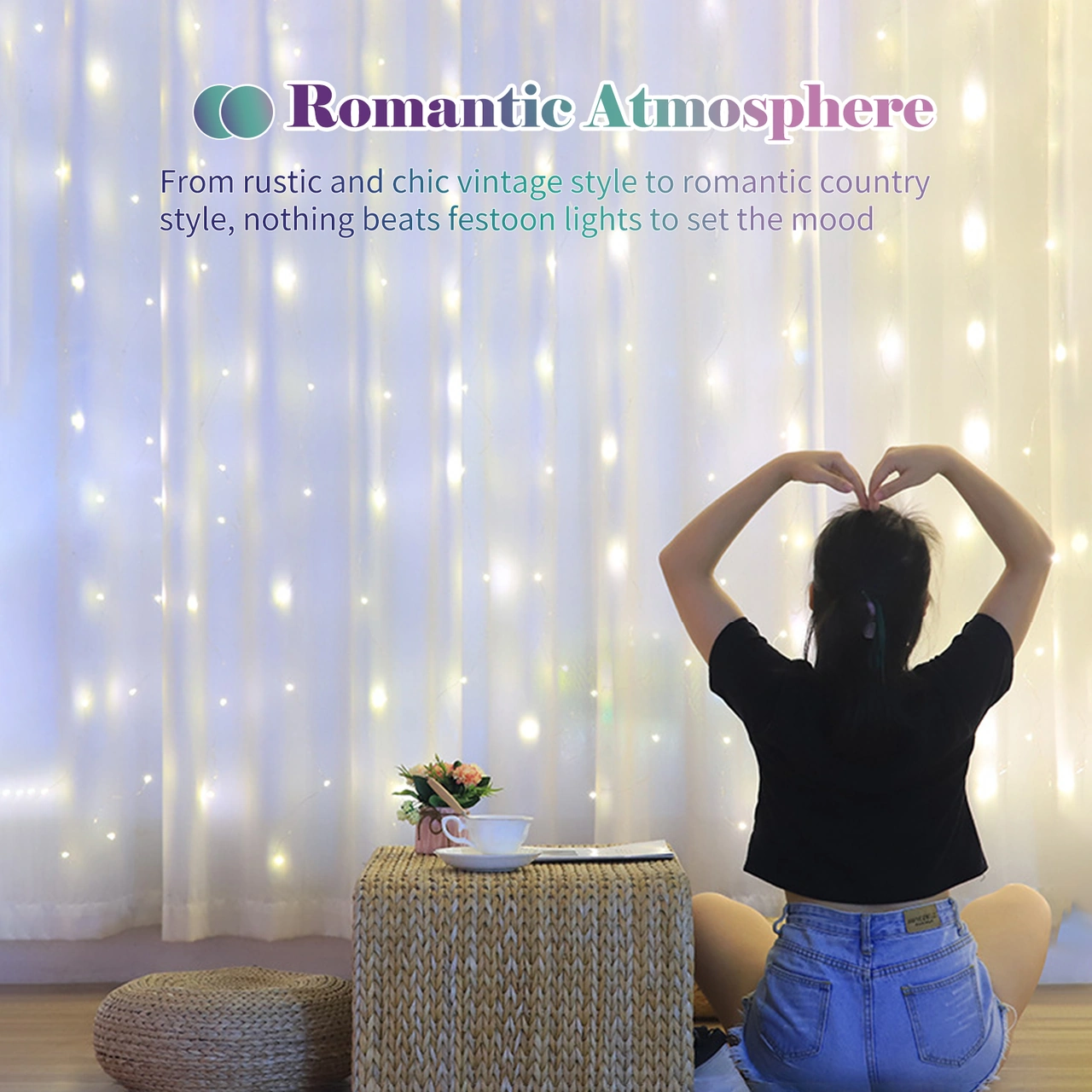 Dofolink Usb Şarjlı Kumanda Kontrollü 8 Modlu 200 Led Işık Panosu - 3x2m Isınma Işığı, Ev/outdoor Dekorasyon Için Parlaklık Ayarlanabilir Sıcak Beyaz