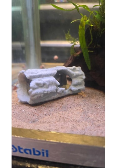 Akvaryum Kaya Dekoru Karides Evi Balık Saklanma Taşı Beyaz Renk