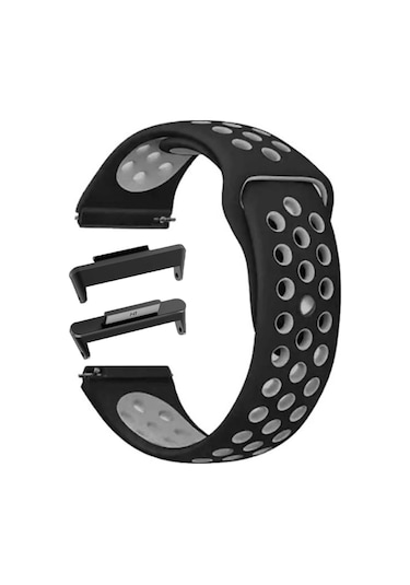 Nihcase Huawei Watch Fit3 Kordon Delikli Çift Renk Silikon Antrasit