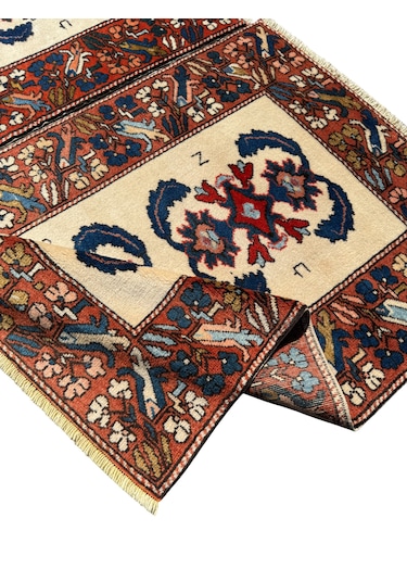 El Dokuma İmzalı Çanakkale Dobag Halısı 102x147 Kök Boya %100 Yün Halı Kiremit