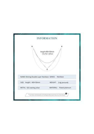 Bamoer 925 Ayar Gümüş Parlayan Zirkon Kolye Kolye Çift Katmanlı Boyun Zinciri Kadınlar İçin Nişan Düğün Güzel Takı Gümüş