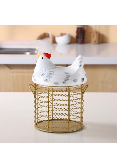 Suntek Vintage Tel Sepet Kulplu Yumurta Çiftlik Tarzı Depolama Stil 5 Diğer