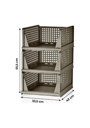 3'lü Kayar Raf Sistemi Dolap İçi Düzenleyici Çekmece Ve Çok Amaçlı Organizer Kahverengi