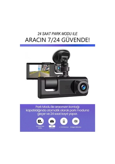 Araç İçi Wi-fi Güvenli Sürüş Kamerası Shd Ön İç 2 Kameralı G-sensör Mobil Uygulama İle Kolay İzleme