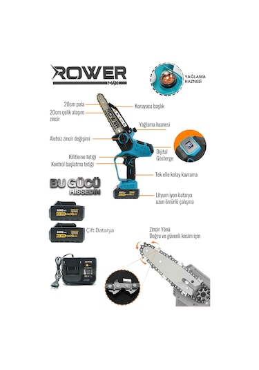 Rowermax Alman 99880vfx 6000 Mah Dijital Gösterge Otomatik Yağlam