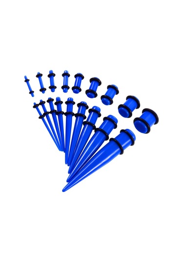 Homyl 18 Parça Kulak Göstergeleri Germe Kiti Fişler Konik 14g Mavi