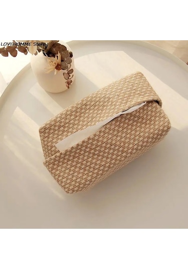 C-nordic Pamuk Keten Kumaş Sanat Doku Kutusu Tutucu Araba Doku Tutucu Masası Masa Peçete Tutucu Ev Dekor Mendil Kutusu Hediye