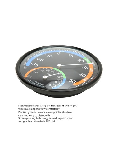 Ximistore9 Siyah Duvar Montajlı/asılı/durabilen İç-şehir Dairesel Gösterge Tipi Sıcaklık-nem Ölçer Th101 -30 C/+50 C 0-100%rh Doğru Ve Dayanıklı