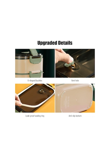 Springsun 1.4l 304 Paslanmaz Çelik Çift Katlı Isı Saklama Yemek Kutusu, 3 Bölmeli, Silikon Kapak Ve Çift Kilit, Leakproof, Ofis Çalışanları Ve Öğrencilere Uygun, Pembe Pembe