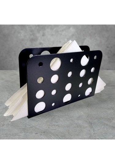 Glare Peçetelik Delikli Mat Siyah Siyah