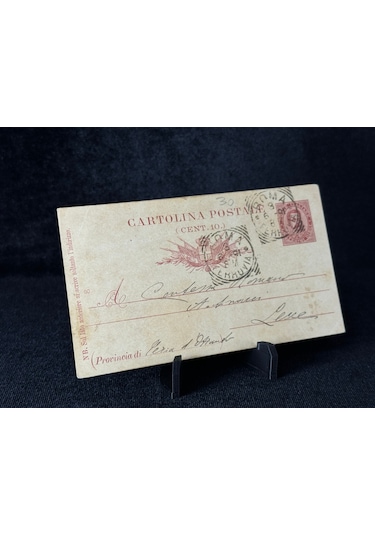 İtalya Roma Antiye 1891 Yıllından Postadan Geçmiş Cartolina Postale Dieci Centesimi 10 Cent Kendinden Pullu