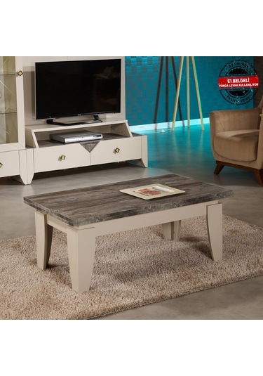 Lusso Orta Sehpa Bej / Dikdörtgen Orta Sehpa