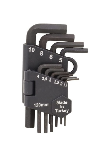 120 Mm 10 Parça Siyah Alyan Seti  Düz Kısa Alyan Takımı  6 Gen A