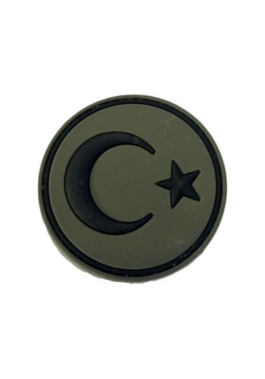 Single Sword Plastik Patch Yuvarlak Bayrak Haki Çok Renkli
