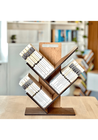 Mk-20 Masaüstü Ağaç Kitaplık Ceviz